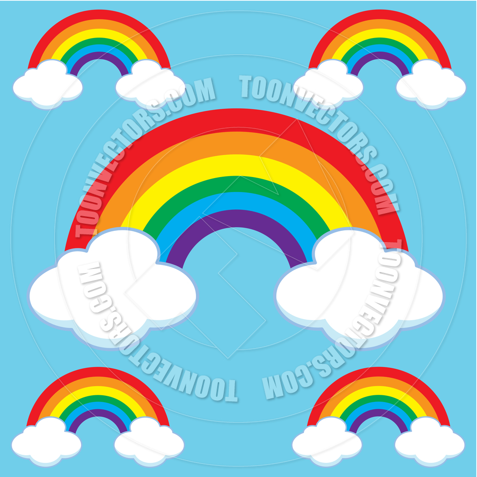 940x940 Cartoon Rainbows Amp Clouds Set By Robin 2d Toon Vectors Eps