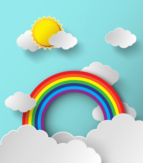 500x571 Cloud And Rainbow Background Free Vector Download (44,544 Free