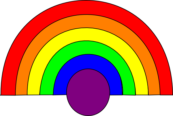 600x401 Rainbow With Clouds Blue Arch Fixed Clip Art