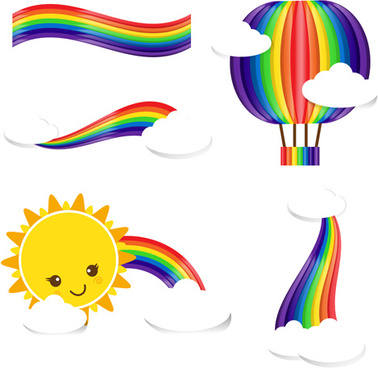 378x368 Rainbow Clouds Sun Rain Free Vector Download (4,025 Free Vector