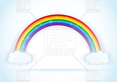 400x281 Rainbow With Clouds Royalty Free Vector Clip Art Image