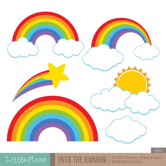 570x570 Over The Rainbow Clipart By Littlemoss On Etsy Scrapbooks