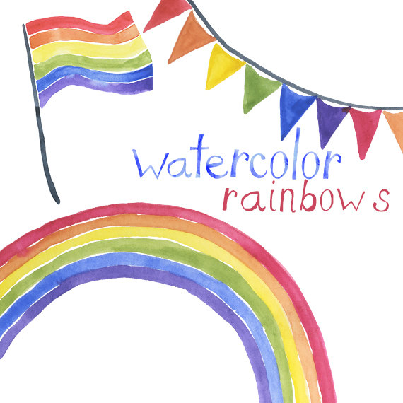570x570 Rainbow Clipart Watercolor