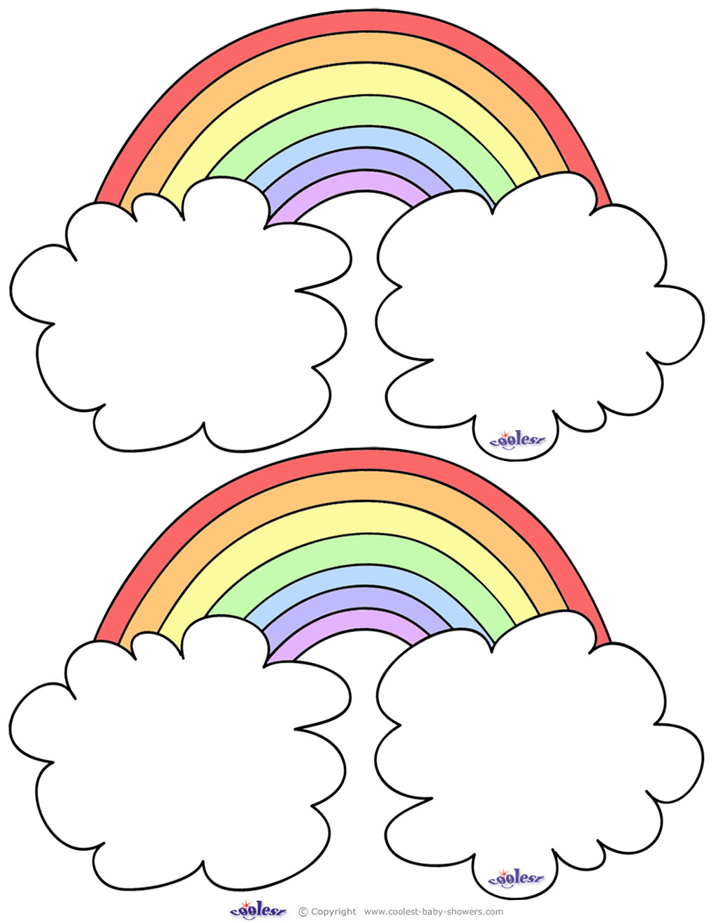 1020x1320 Blank Printable Rainbow Thank You Cards Coolest Free Printables
