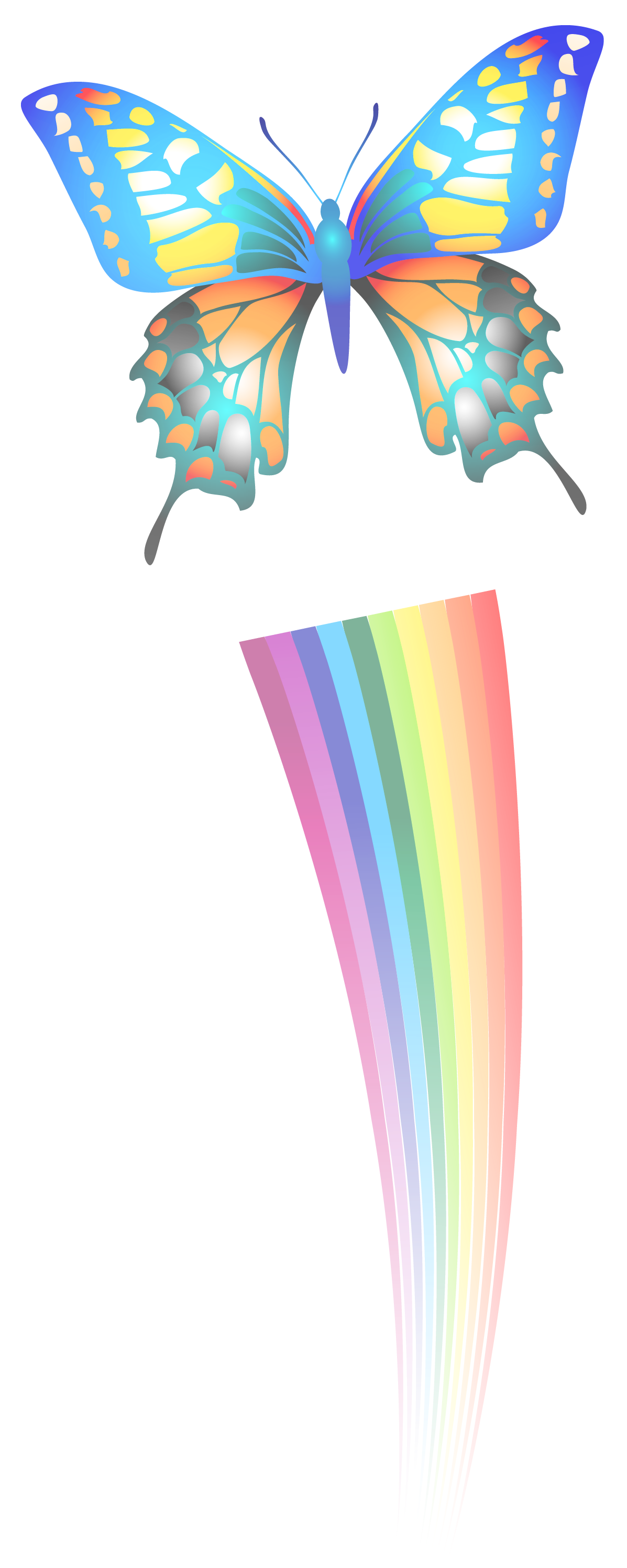 1197x2993 Rainbow Butterfly Clipart Rainbow Banner