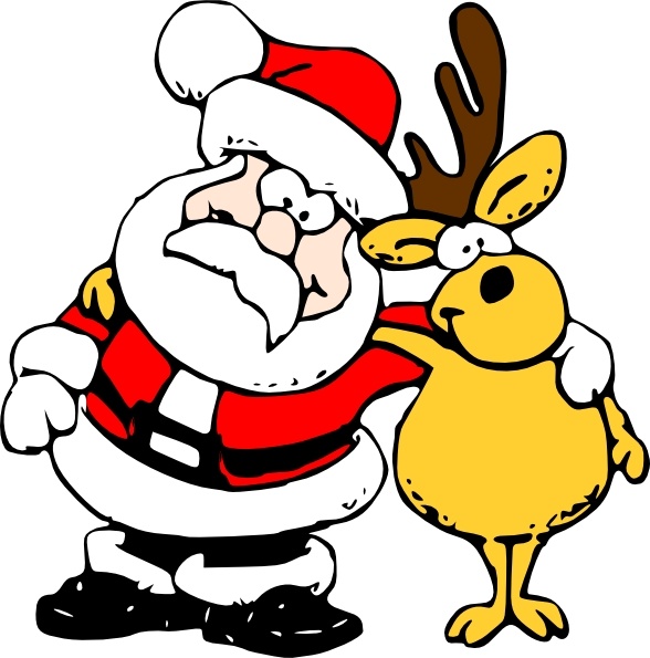 588x595 Santa And Reindeer Clip Art Free Vector In Open Office Drawing Svg