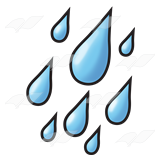 160x160 Raindrops Clipart Colored