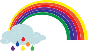 300x174 Rainbow Clipart Raindrops