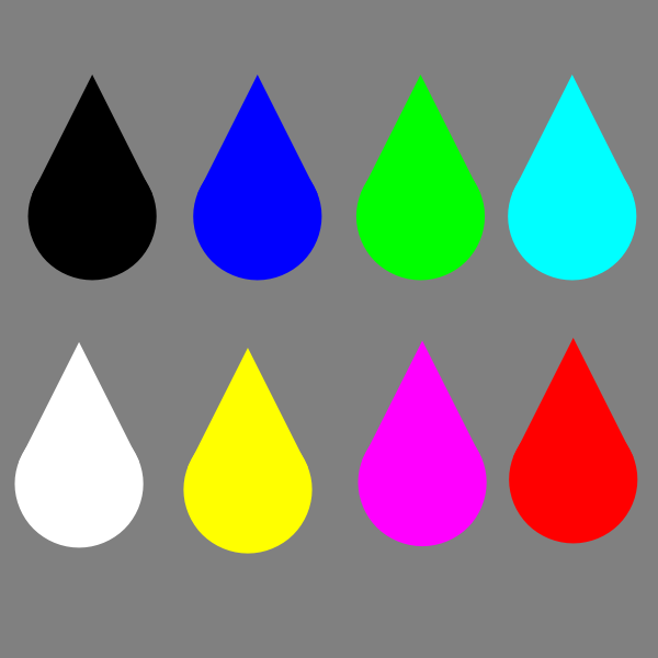600x600 Colored Raindrops Clip Art