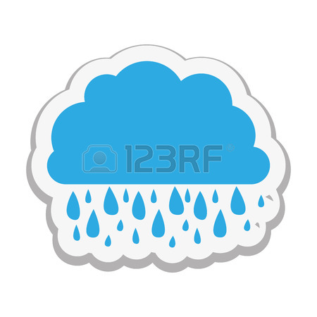 450x450 Partly Covered Cartoon Sun With Rain Clouds Icon Image Vector