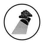 150x150 Rainfall Like From Bucket Icon On Orange Background Royalty Free