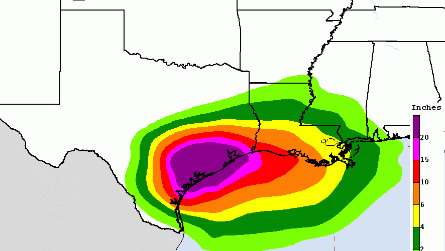 886x501 Corpus Christi Rainfall Totals For Hurricane Harvey Aug. 26