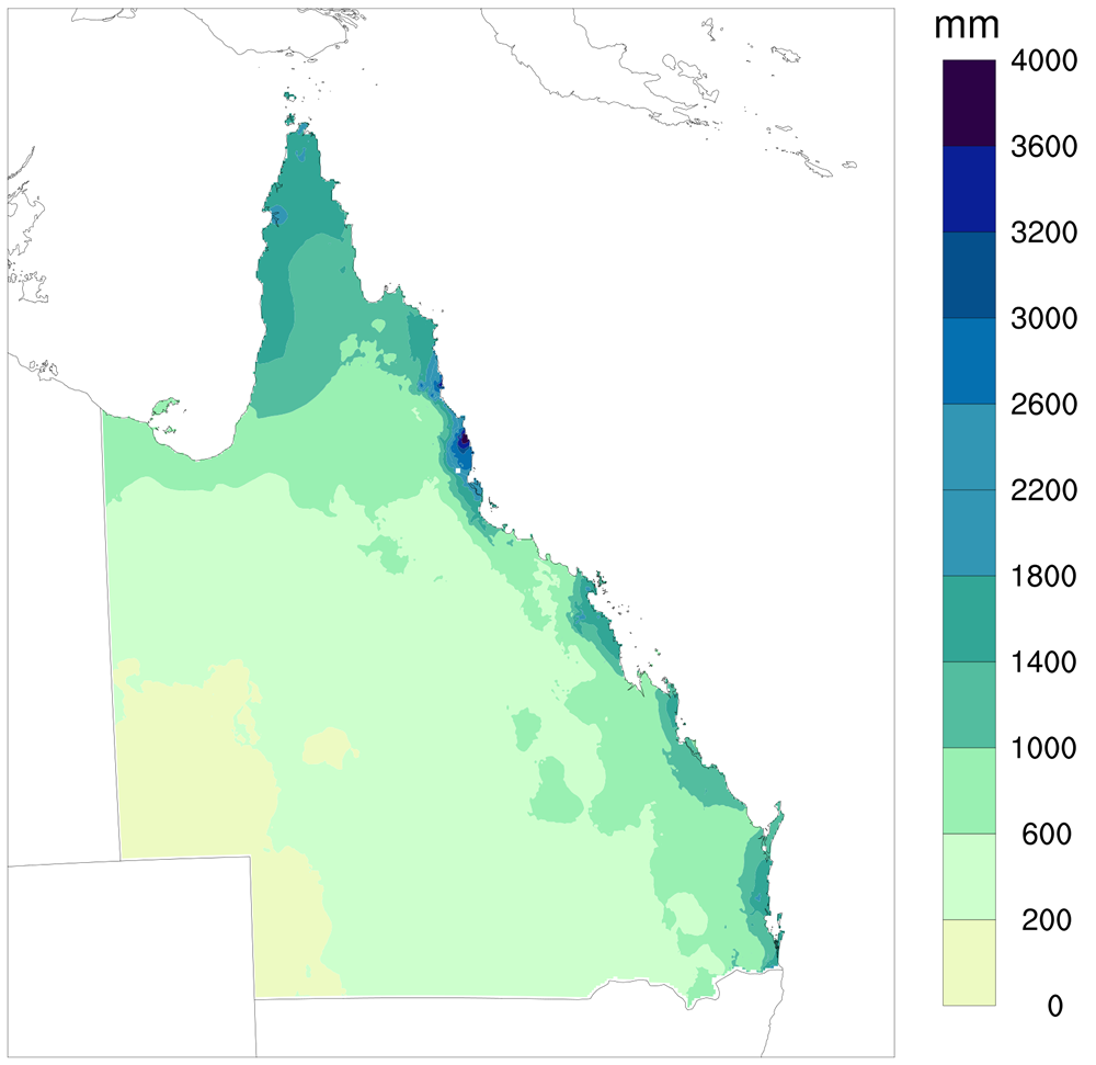1000x971 Average Rainfall (Department Of Environment And Heritage Protection)