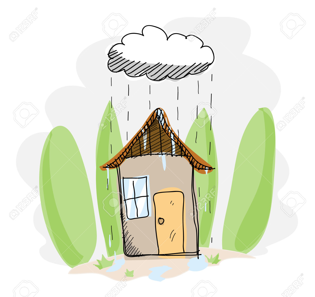 1300x1224 Hosue Clipart Raining