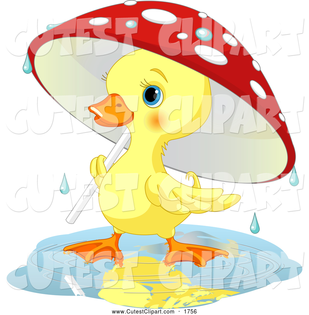 1024x1044 Vector Clip Art Of A Friendly Cute Yellow Duckling Strolling Under