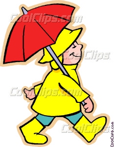 233x300 Boy With Umbrella Vector Clip Art