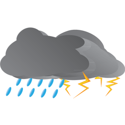 256x256 Thunderstorm Clipart Animated Rain