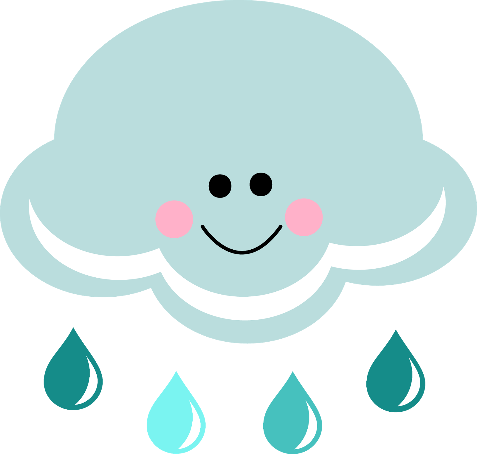 1600x1524 Happy Rain Cloud Clipart