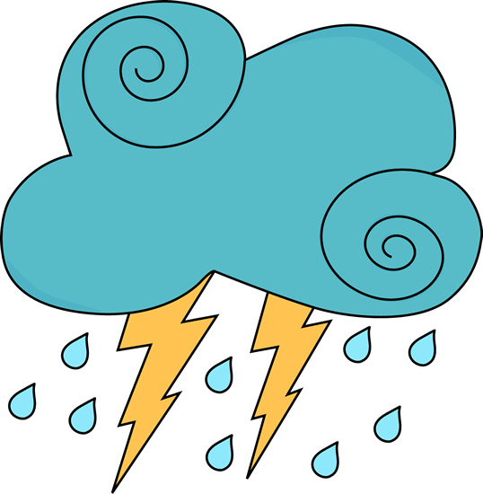 538x550 Dark Blue Swirly Cloud With Rain And Lightning Clip Art
