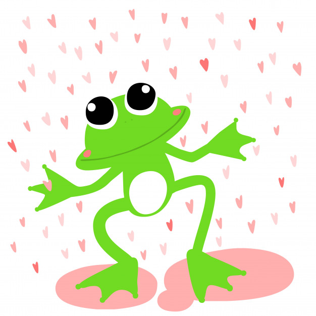 626x626 Green Frog Love Rainy Day Vector Vector Premium Download