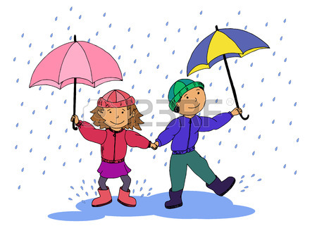 450x321 Two Little Girls In The Rain Royalty Free Cliparts, Vectors,