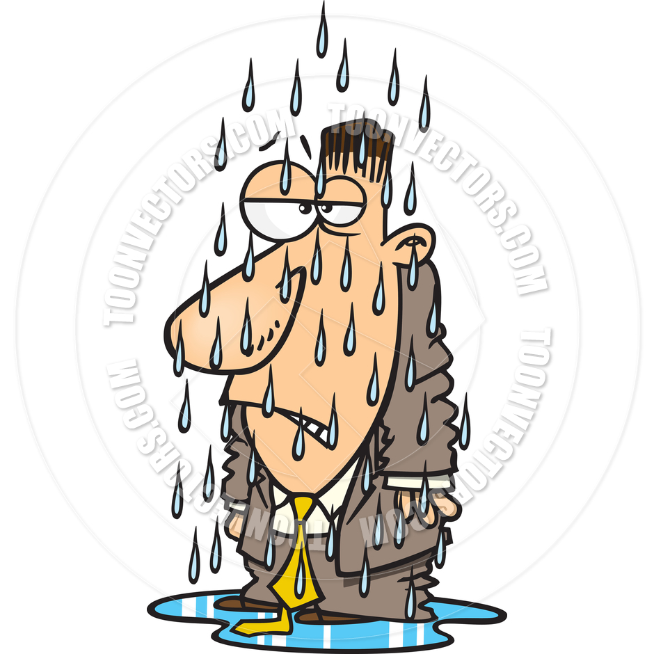 940x940 Cartoon Man Getting Soaked In The Rain By Ron Leishman Toon