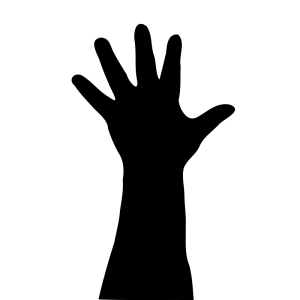 300x300 Raised Hand Silhouette Clip Art Download