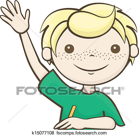 450x442 Clipart Of Student Raised His Hand K15076945