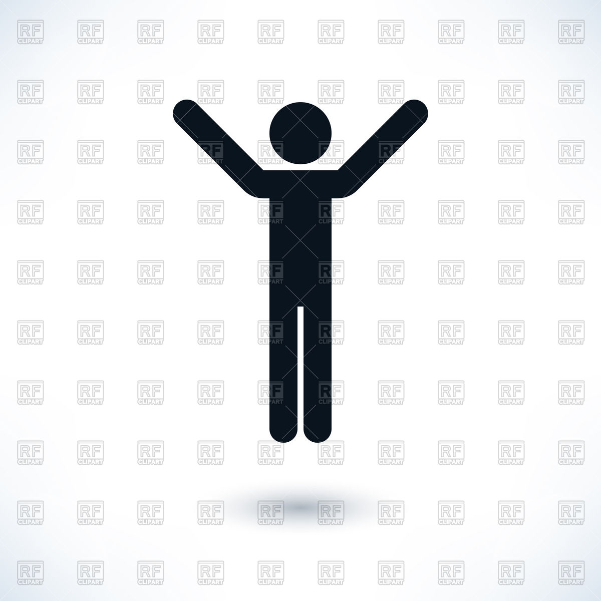 1200x1200 Man Simple Pictogram With Raised Up Hands (Winner) Royalty Free