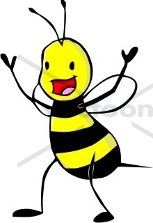 220x320 Happy Bee Cartoon With Hands Raised