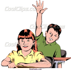 300x296 Student Raising Hand Vector Clip Art