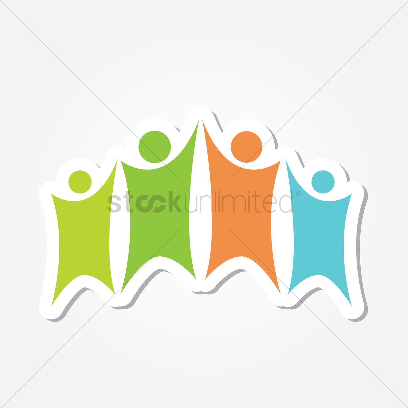 1300x1300 Family Raising Hands Logo Vector Image