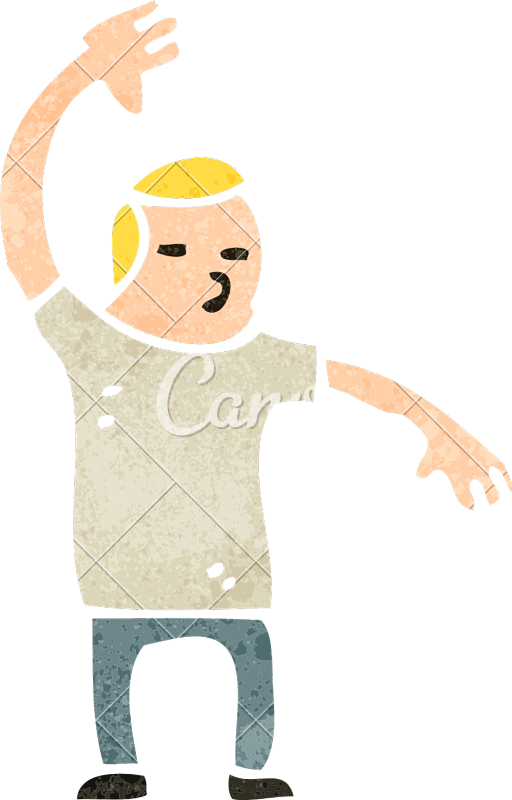 512x800 Cartoon Woman Raising Hands In Air