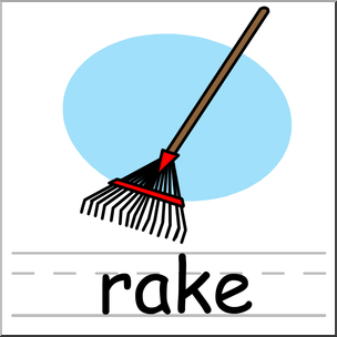 304x304 Clip Art Basic Words Rake Color Labeled I Abcteach