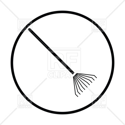 400x400 Rake Icon With Circle Royalty Free Vector Clip Art Image
