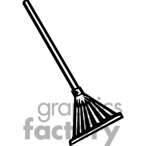300x300 Black And White Rake Clipart