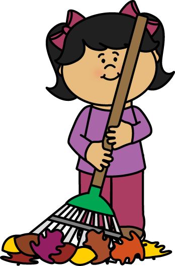 348x530 Girl Raking Fall Leaves Clip Art