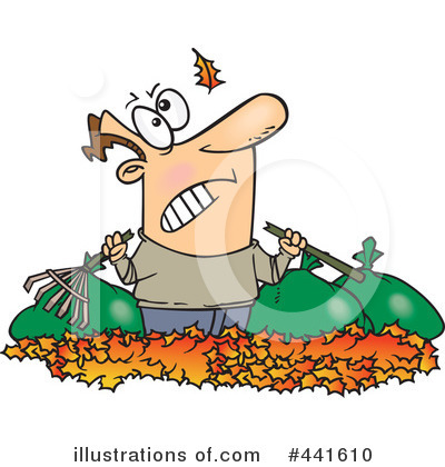 400x420 Raking Leaves Clipart