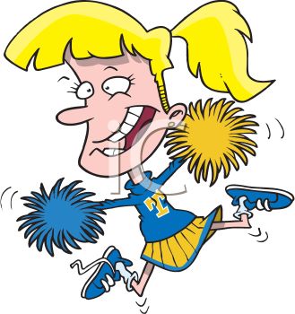 329x350 Royalty Free Clipart Image Over Excited Cheerleader