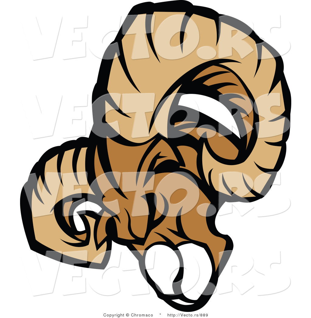 1024x1044 Vector Of An Aggressive Ram Mascot Charging Forward By Chromaco