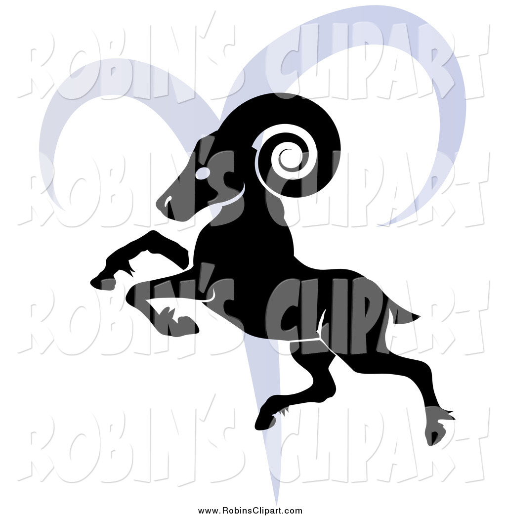 1024x1044 Clip Art Of A Silhouetted Ram Rearing Over A Blue Aries
