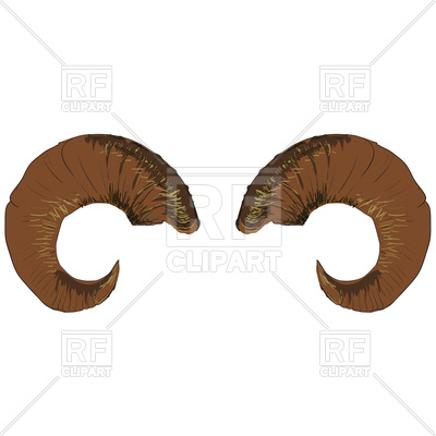 400x400 Animal Ram Of Goat Horns Isolated On White Background Royalty Free