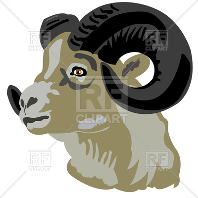400x400 Portrait Of Mountain Ram Free Vector Clip Art Image
