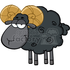 300x300 Royalty Free Royalty Free Rf Clipart Illustration Cute Black Ram