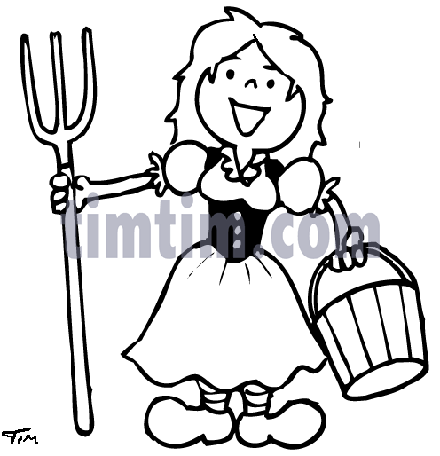 496x514 Farm Woman Clipart