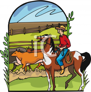 347x350 Cowboy Clipart Ranch