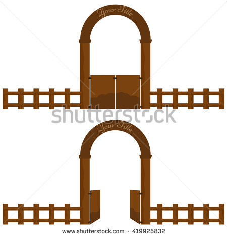450x470 Ranch Clipart Wooden Gate
