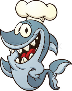 253x320 Cartoon Pirate Shark. Vector Clip Art Illustration With Simple