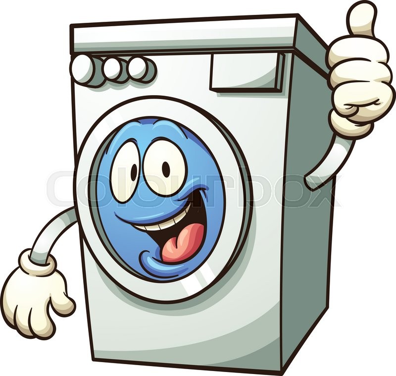 800x759 Cartoon Washing Machine. Vector Clip Art Illustration With Simple