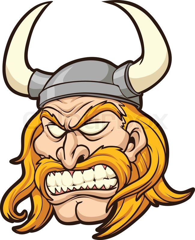 650x800 Viking Head. Vector Clip Art Illustration With Simple Gradients